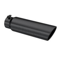 MBRP - MBRP Exhaust pT5124BLK MBRP Universal 5in OD Angled Rolled End 4in Inlet 18in Length Black Finish Exhaust Tip - Image 3