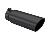 MBRP Exhaust pT5125BLK MBRP Universal Tip 6in OD Angled Rolled End 5in Inlet 18in Length Black Finish Exhaust