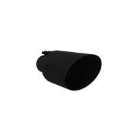 MBRP Exhaust pT5161BLK MBRP Universal Dual Wall Angle Rolled End Tip 4-1/2in OD / 2-1/2in Inlet / 11in Length - Black