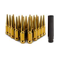 Mishimoto MMLG-SP1215-20GD Mishimoto Steel Spiked Lug Nuts M12x1.5 20pc Set - Gold