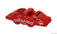 Wilwood 120-13282-RD Wilwood Caliper-Aero4-L/H - Red 1.62/1.38in Pistons 1.25in Disc