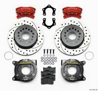Wilwood 140-10767-DR Wilwood Forged Dynalite P/S Park Brake Kit Drilled Red Mopar/Dana 2.50in Off w/Snap Ring Bearing