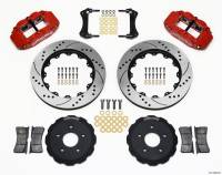 Wilwood 140-10969-DR Wilwood Narrow Superlite 6R Front Hat Kit 14.00in Drill Red Backdraft Cobra (BMW E36 Based)