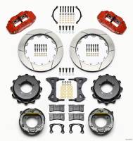 Wilwood 140-11877-R Wilwood Narrow Superlite 4R Rear Kit 12.88in Drilled Red Speedway Eng Floater w/ New Style End
