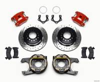 Wilwood 140-12214-DR Wilwood D154 P/S P-B Kit Drilled-Red Mopar/Dana 2.36in Off w/Snap Ring Bearing