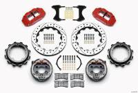 Wilwood 140-12435-DR Wilwood Narrow Superlite 4R Rear P-Brk Kit 12.88in Drill Red Strange Eng Floater 3.49in Offset