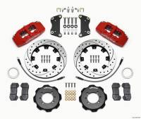 Wilwood 140-12767-DR Wilwood Dynapro 6 Front Hat Kit 12.19in Drilled Red 2012 Fiat 500 w/ Lines
