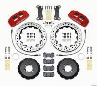 Wilwood 140-13062-DR Wilwood Dynapro 6 Front Hat Kit 12.88in Drilled Red 2002-Up Mini Cooper w/ Lines