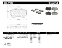Stoptech 309.07380 StopTech Performance 97-04 Porsche Boxster / 00-08 Boxster S / 98-08 911 Rear Brake Pads
