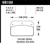 Hawk Performance kHB100B.480 Hawk Wilwood DL/Outlaw/Sierra 12mm HPS 5.0 Street Brake Pads