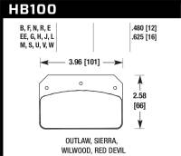 Hawk Performance - Hawk Performance kHB100V.480 Hawk Wilwood DL Outlaw / Sierra DTC-50 Brake Pads - Image 4