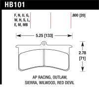 Hawk Performance kHB101S.800 Hawk AP Racing Essex / Brakeman / CNC / Coleman / Outlaw / Wilwood HT-10 Race Brake Pads