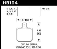 Hawk Performance - Hawk Performance kHB104N.485 Hawk Sierra/Outlaw/Wilwood HP+ Street Brake Pads - Image 2