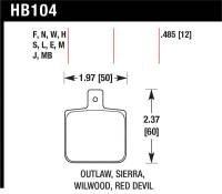 Hawk Performance - Hawk Performance kHB104N.485 Hawk Sierra/Outlaw/Wilwood HP+ Street Brake Pads - Image 3