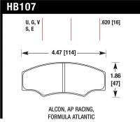 Hawk Performance - Hawk Performance kHB107G.620 Hawk CP2361/CP3228/CP5104/CP5144 AP Racing DTC-60 Brake Pads - Image 5