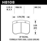 Hawk Performance - Hawk Performance kHB108E.560 Hawk AP Racing 14mm Blue 9012 Race Brake Pads - Image 5