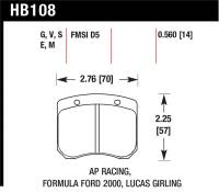 Hawk Performance kHB108S.560 Hawk AP Racing / FF 2000 HT-10 Race Brake Pads