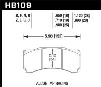 Hawk Performance kHB109B.710 Hawk Alcon TA-6 / AP Racing CP5060-2/3/4/5ST / AP Racing CP5555 HPS 5.0 Street Brake Pads