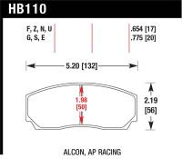 Hawk Performance - Hawk Performance kHB110U.775 Hawk AP CP2279 / CP3788 / CP3789 / C5835 / C5880 / C5830 (SC430) Caliper DTC-70 Race Brake Pads - Image 5
