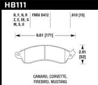 Hawk Performance kHB111D.610 Hawk 1991 Chevrolet Camaro 3.1L Heritage Edition Performance Package Front ER-1 Brake Pads