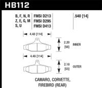 Hawk Performance kHB112S.540 Hawk 84-96 Corvette /88-97 Pontiac Firebird HT-10 Race Rear Brake Pads