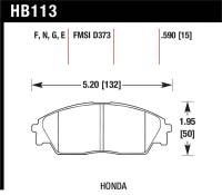Hawk Performance kHB113F.590 Hawk Honda/ Acura 88-91 Civic Wagon/90-91CRX Si/ 88-90 Prelude S HPS Street Front Brake Pads