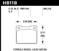 Hawk Performance - Hawk Performance kHB118E.560 Hawk Alcon 4R-Type / Alcon R-Type (Short Profile) Blue 9012 Race Brake Pads - Image 4