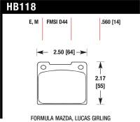 Hawk Performance kHB118m.560 Hawk 1978 Volvo 242 Black Race Front Brake Pads