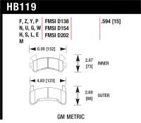 Hawk Performance kHB119N.594 Hawk HP+ Street Brake Pads