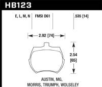 Hawk Performance kHB123D.535 Hawk 64-70 Austin Healey Sprite Front ER-1 Brake Pads