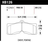 Hawk Performance - Hawk Performance kHB126Z.505 Hawk Performance Ceramic Street Brake Pads - Image 3