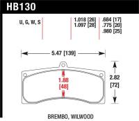 Hawk Performance - Hawk Performance kHB130U1.018 Hawk Universal Brembo DTC-70 Race Brake Pads Thickness 1.018 - Image 3
