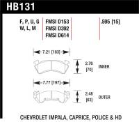 Hawk Performance - Hawk Performance kHB131U.595 Hawk Chevy C20/R20 / C2500/R2500 / C30/R30 Pickup DTC-70 Front Race Brake Pads - Image 5
