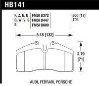 Hawk Performance kHB141G.650 Hawk 94-96 Ferrari 456GT Rear / 91-94 Porsche 911 Rear / 94-98 Porsche 911 Front / 86-91 Porsche 928