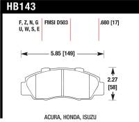 Hawk Performance - Hawk Performance kHB143G.680 Hawk 97-99 Acura CL/97-01 Integra Type-R /  97-01 Honda CRV/Prelude DTC-60 Race Front Brake Pads - Image 5