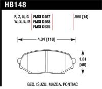 Hawk Performance - Hawk Performance kHB148M.560 Hawk 89-93 Mazda Miata/MX-5 1.6L Black Race Front Brake Pads - Image 5