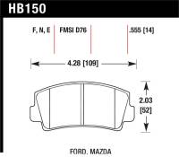Hawk Performance - Hawk Performance kHB150E.555 Hawk 79-84 Mazda B2000 / 70-74 RX-2 / 74-78 RX-4 / 79-85 RX-7 Blue 9012 Front Race Brake Pads - Image 2