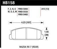Hawk Performance - Hawk Performance kHB158E.515 Hawk 84-91 Mazda RX-7 / 03-05 Mazda 6 Blue 9012 Race Rear Brake Pads - Image 5