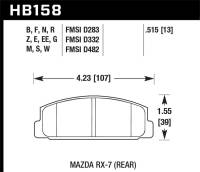 Hawk Performance - Hawk Performance kHB158F.515 Hawk 86-95 Mazda RX-7 HPS Street Rear Brake Pads - Image 4