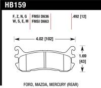 Hawk Performance - Hawk Performance kHB159S.492 Hawk 94-97 & 99-03 Mazda Miata HT-10 Race Rear Brake Pads - Image 2