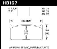 Hawk Performance - Hawk Performance kHB167G.778 Hawk AP Racing  DTC-60 Race Brake Pads - Image 3