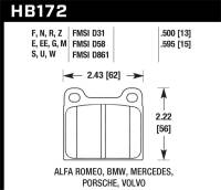 Hawk Performance kHB172B.595 Hawk 77-79 Alfa Romeo Sprint HPS 5.0 Front Brake Pads