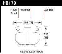 Hawk Performance kHB179B.630 Hawk 2/1989-1996 Nissan 300ZX Base (Excl. Turbo) HPS 5.0 Rear Brake Pads