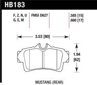 Hawk Performance kHB183E.585 Hawk 01 Ford Mustang Bullit / 94-99 & 01 & 03-04 Mustang Cobra Blue 9012 Race Rear Brake Pads