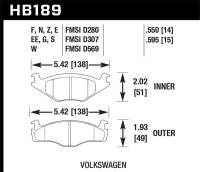 Hawk Performance kHB189D.595 Hawk 91-93 Volkswagen Cabriolet Front ER-1 Brake Pads
