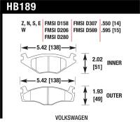 Hawk Performance kHB189E.595 Hawk Blue 9012 Brake Pads Volkswagen