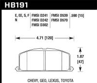 Hawk Performance kHB191D.590 Hawk 1985 Chevrolet Nova Front ER-1 Brake Pads