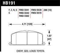Hawk Performance - Hawk Performance kHB191N.590 Hawk 87 Toyota Corolla FX16 HP+ Street Front Brake Pads - Image 2