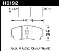Hawk Performance - Hawk Performance kHB192G.620 Hawk AP Racing CP4567 / CP5040-10/11/12/13S4 / CP5100 / CP5108 / CP6760 DTC-60 Race Brake Pads - Image 3