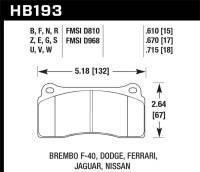 Hawk Performance kHB193E.670 Hawk 09-11 Nissan GT-R Blue 9012 Race Rear Brake Pads